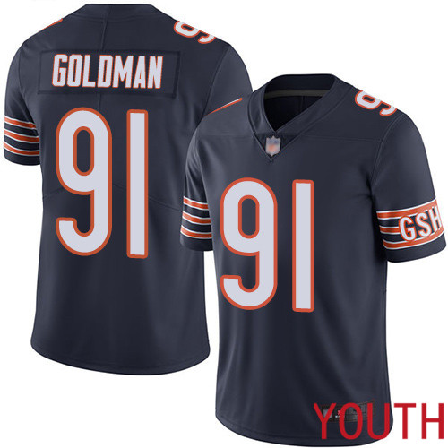 Chicago Bears Limited Navy Blue Youth Eddie Goldman Home Jersey NFL Football #91 Vapor Untouchable